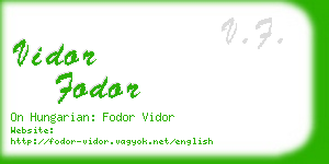 vidor fodor business card